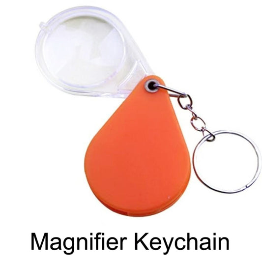 10pcs 10XFold Portable Home Students And Elderly People Hold HD Mini Magnifier Keychain(Orange) by buy2fix