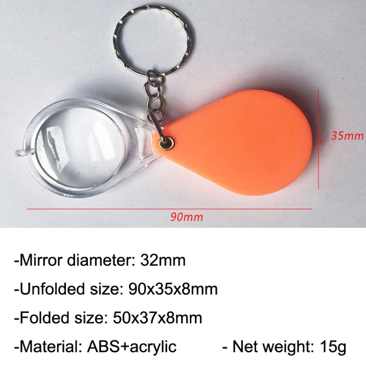 10pcs 10XFold Portable Home Students And Elderly People Hold HD Mini Magnifier Keychain(Orange) by buy2fix