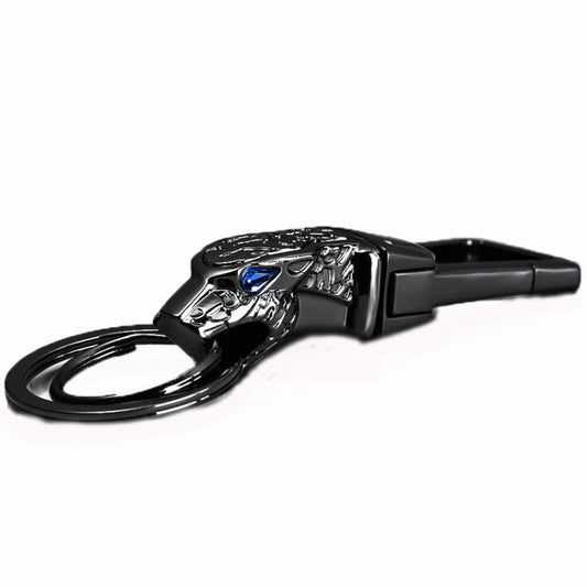 HONEST Metal Car Keychain Leopard Head Key Chain Pendant(Basic K Golden) by HONEST