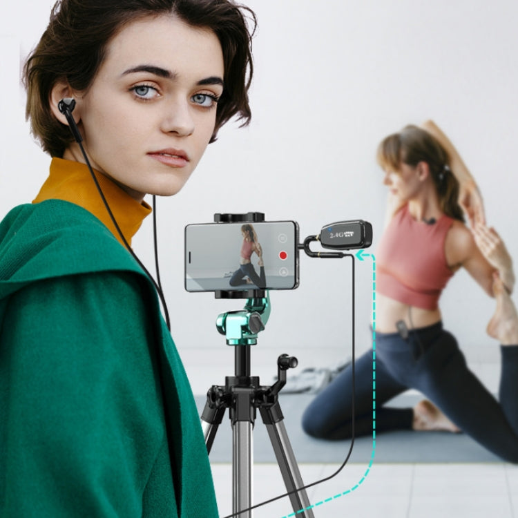 2.4G Bluetooth Wireless Lavalier Noise Canceling Live Microphone(Black) by buy2fix