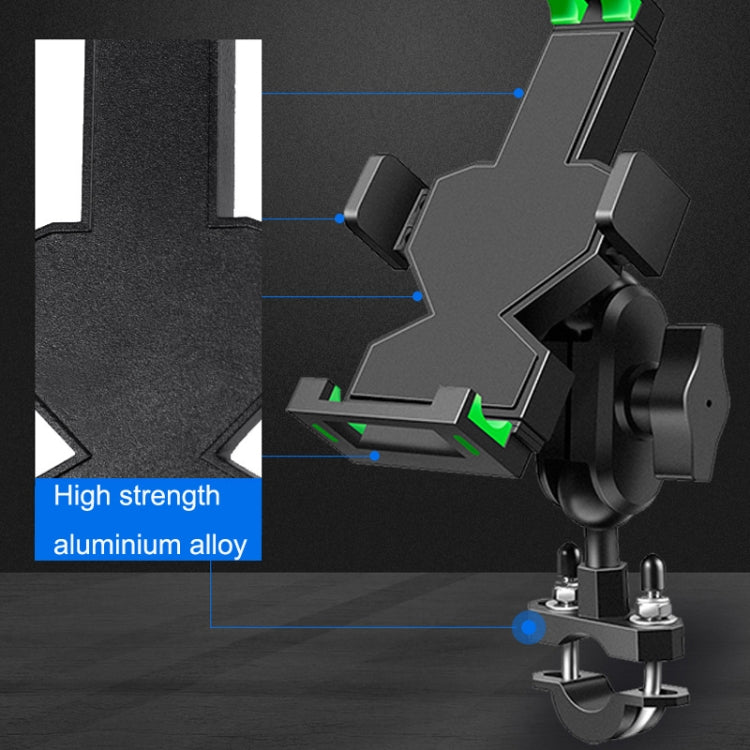 A04 Metal Motorcycle Mobile Phone Navigation Bracket Bicycle Frame Multifunctional Car Fixed Clamp(M8 Ball Header Installation Model) by buy2fix