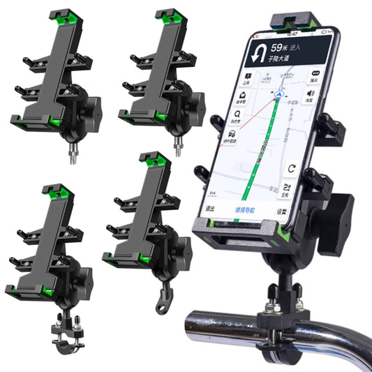 A02 Motorcycle Mobile Phone Navigation Bracket Car Riding Anti-shock Aluminum Alloy Rack(M10 Ball Header Installation Model) by buy2fix