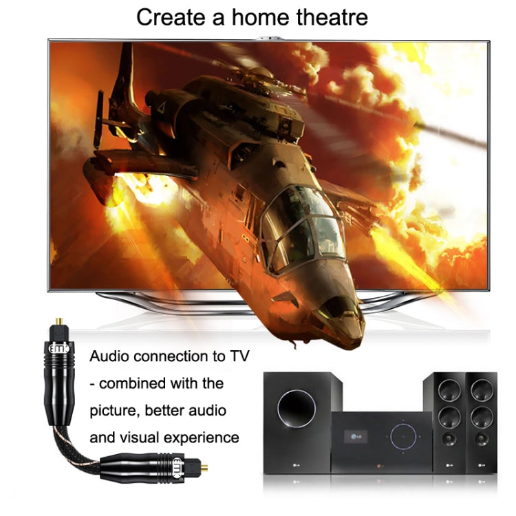 EMK QH/A6.0 Digital Optical Fiber Audio Cable Amplifier Audio Line, Length 5m(Black) by EMK