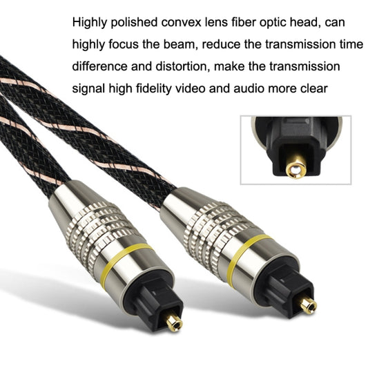 EMK HB/A6.0 SPDIF Interface Digital High-Definition Audio Optical Fiber Cable, Length: 15m(Black White Net) by EMK