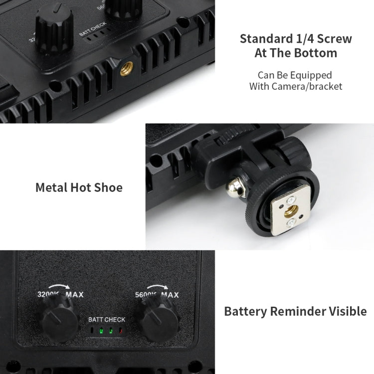 E800 3-color Temperature 40W 3200K-5600K LED Flat Panel Lights Live Broadcast Fill Light,EU Plug by buy2fix