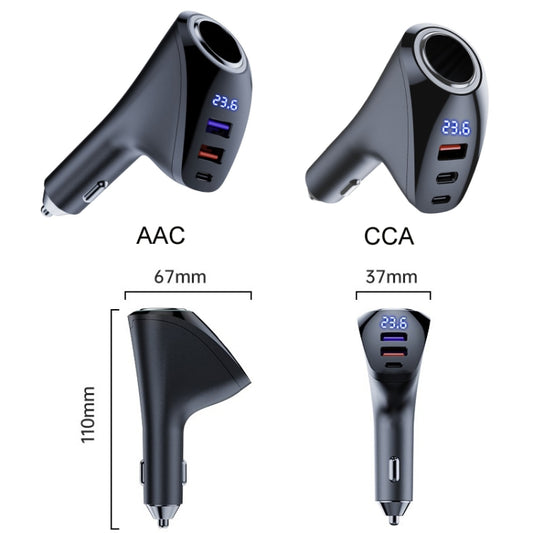 Car Charger Multifunctional Digital Display QC Charging Cigarette Lighter Adapter, Model: CCA Dual PD by buy2fix