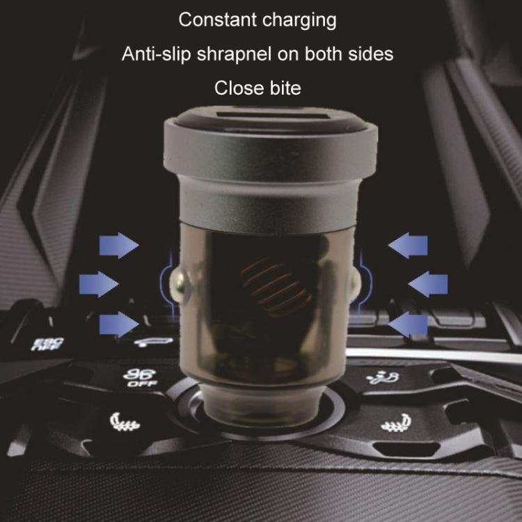 PD+QC Mini Transparent Super Fast Charge Car Cigarette Lighter Charger(Black) by buy2fix