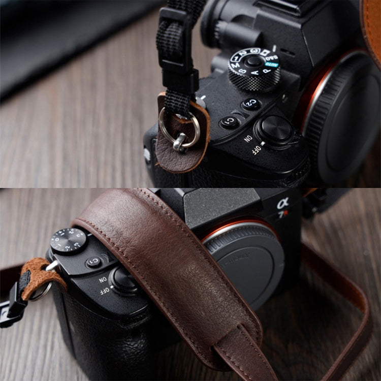 Outdoor Photography Cowhide Leather Camera Shoulder Hanging Neck Winding Strap, Spec: Pure Leather (Coffee) by buy2fix