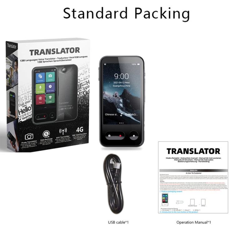 T7 4G Smart Voice / Photo / Recording Translation WIFI Translation Machine Supports 138 Languages by buy2fix