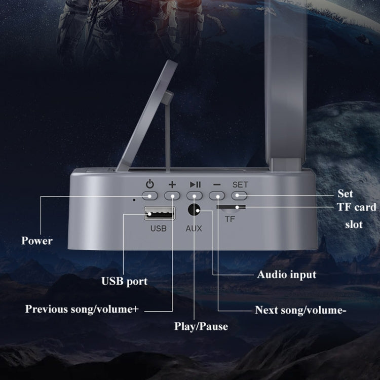 Y-558 Magnetic Levitation Astronaut TWS Bluetooth Speaker With RGB Light,Style: Silver Clock Model by buy2fix