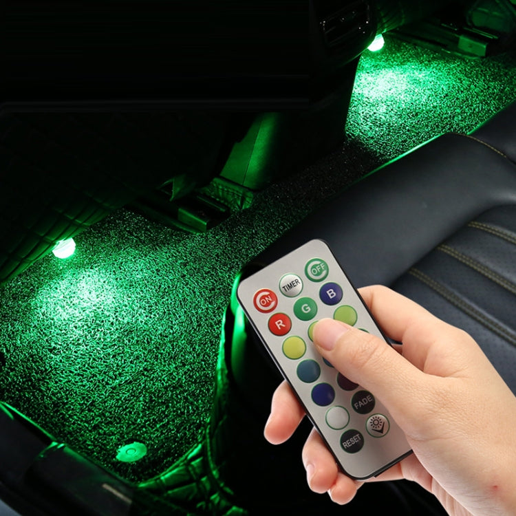 Car Modification Wireless Colorful Remote Control Atmosphere Light, Specification: 1 Light +1 RC by buy2fix