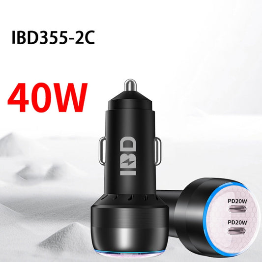 IBD355-2C PD20W+PD20W Smart Car Mobile Phone Charger(Pink) by buy2fix