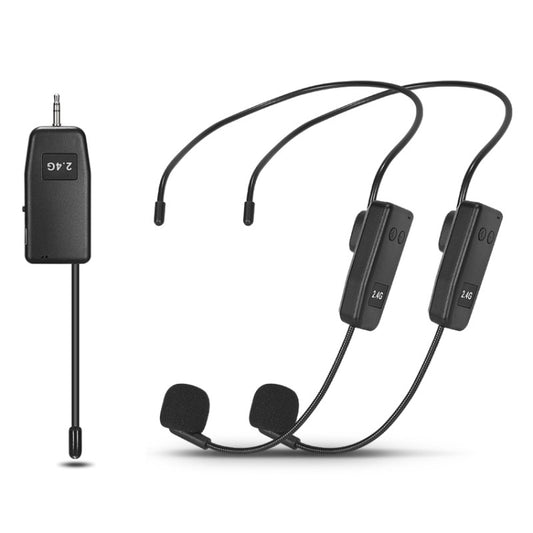 One For Two UHF Wireless Headset Microphone Lavalier Headset Amplifier by buy2fix