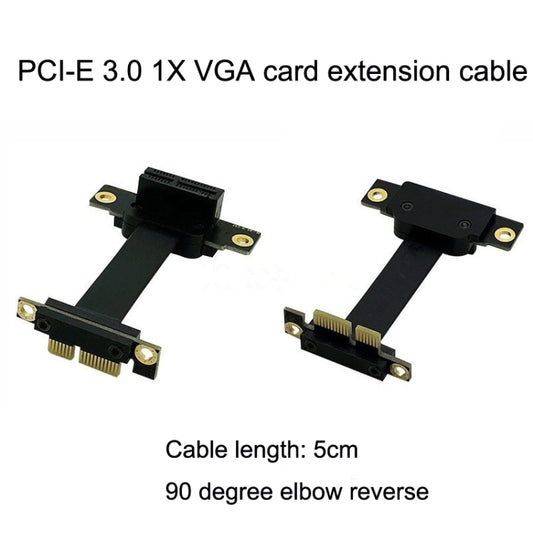 PCI-E 3.0 1X To 1X 90 Degrees Reverse Graphics Card / Wireless Network Card / Conversion Card Extension Cable(Black) by buy2fix