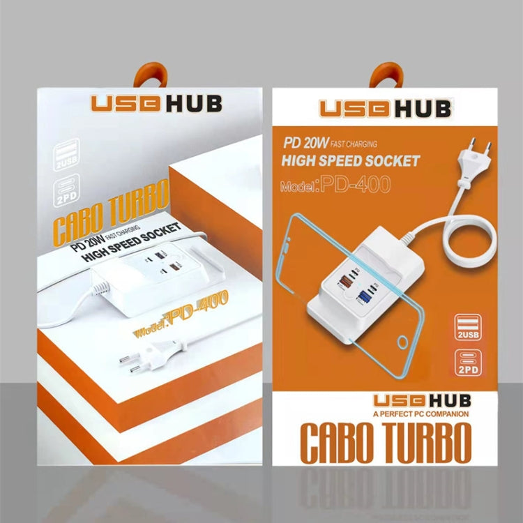 PD 20W Dual USB-C / Type-C + Dual USB 4-Port Fast Charging Hub For Smartphone Tablet USB Plug by buy2fix