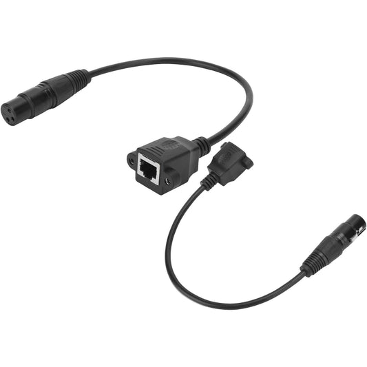 2pcs XLR 3 Pin Female To RJ45 Female Network Connector Adapter Converter Cable, Size: 30cm(Black) by buy2fix