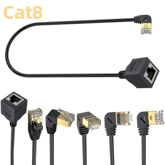 Straight Head 0.3m Cat 8 10G Transmission RJ45 Male To Female Computer Network Cable Extension Cable(Black) by buy2fix