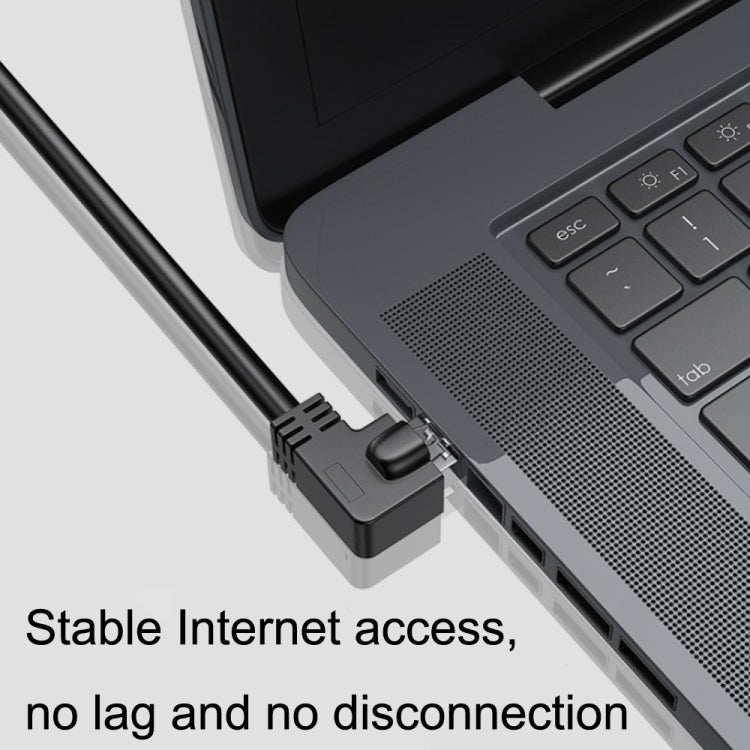 Down Bend 0.5m Cat 8 10G Transmission RJ45 Male To Female Computer Network Cable Extension Cable(Black) by buy2fix