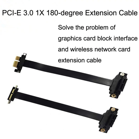 PCI-E 3.0 1X 180-degree Graphics Card Wireless Network Card Adapter Block Extension Cable, Length: 25cm by buy2fix