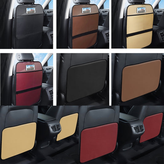 Car Seat Back Children Anti-kick Pad Back Rear Anti-dirty Universal Leather Protection Pad Storage Bag Half Pack Version (Black) by buy2fix