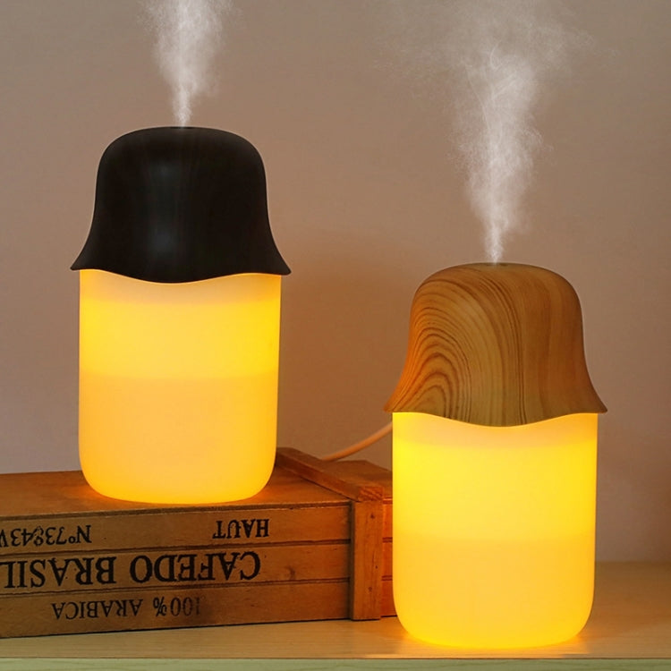 Desktop USB Humidifier Wood Grain Air Aromatherapy Night Light(Light Color) by buy2fix
