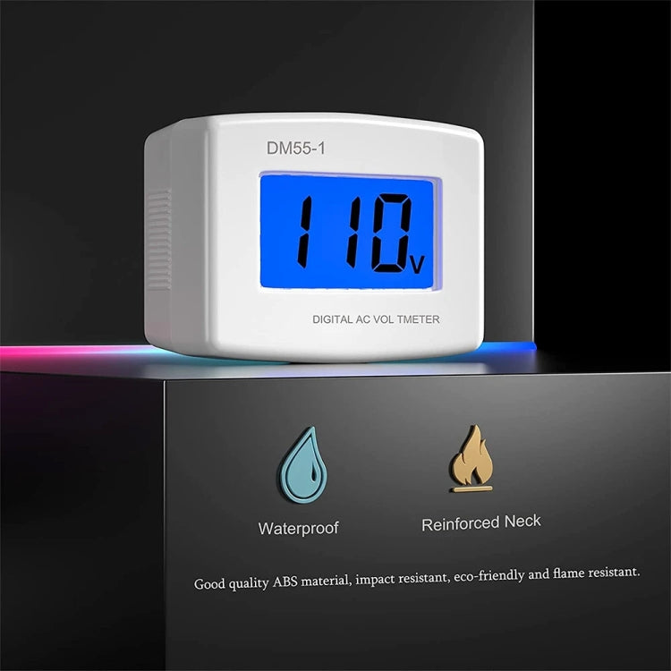 DM55-1 AC 110V- 220V LCD Digital Voltmeter Voltage Tester Detector Meter EU Plug by buy2fix