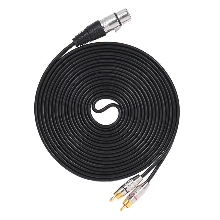 XLR Female To 2RCA Male Plug Stereo Audio Cable, Length: 3m by buy2fix