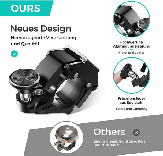 100dB Aluminium Alloy Mini Bicycle Bell Bicycle Horn for 22-24 mm Handlebar(Black) by buy2fix