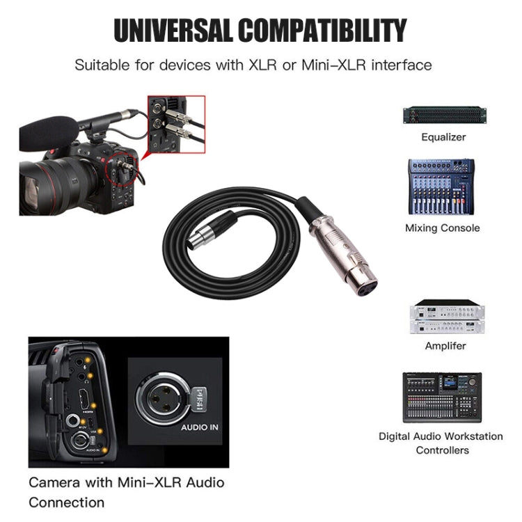 Xlrmini Caron Female To Mini Female Balancing Cable For 48V Sound Card Microphone Audio Cable, Length: 1.5m by buy2fix