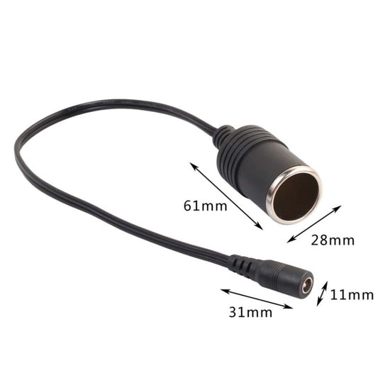 DC 5.5 x 2.1 mm Plug To Cigarette Lighter Mother Seat With DC Power Cord by buy2fix
