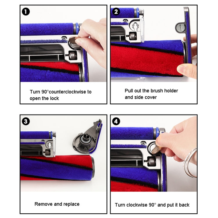 For Dyson V7 V8 V10 V11 Vacuum Cleaner Soft Velvet Suction Head Side Cover by buy2fix