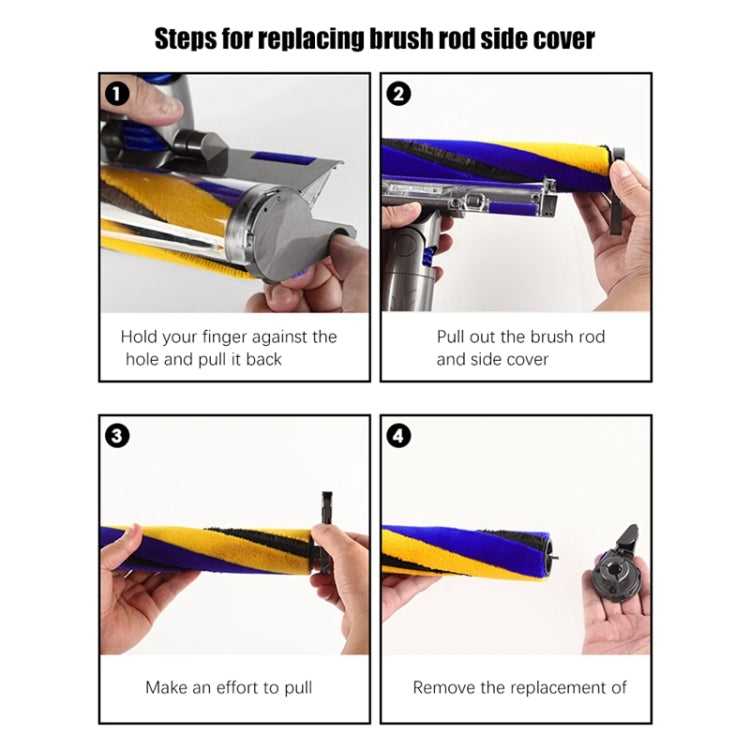 For Dyson V12 V15 Slim Vacuum Cleaner Direct Drive Brush Bar Soft Velvet Suction Head Brush(Yellow Blue) by buy2fix