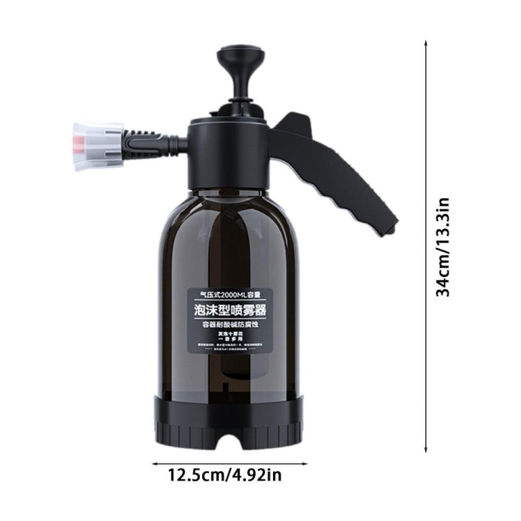 2L Foam Sprayer Pressure Spray Bottle for Car Washing Plants Watering Fertilizing(Black) by buy2fix