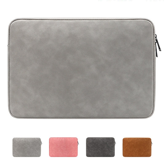 ND12 Lambskin Laptop Lightweight Waterproof Sleeve Bag, Size: 14.1-15.4 inches(Gray with Bag) by buy2fix