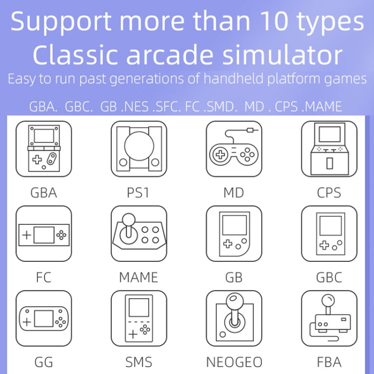 RG3000 Handheld Game Console Support Double Handle Mini Game Console(Purple) by buy2fix