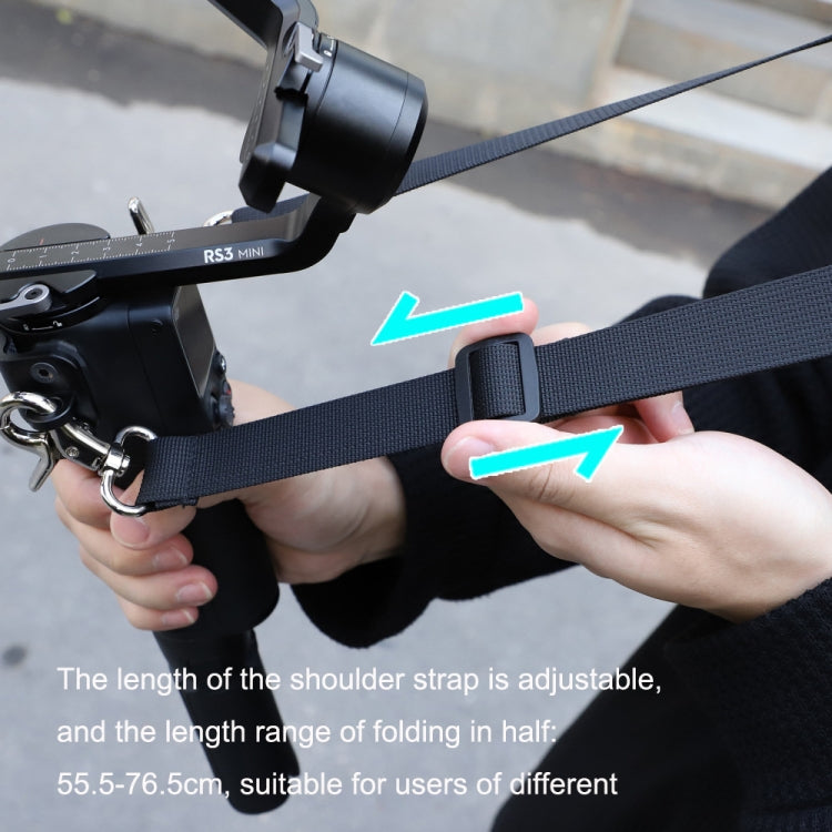 For DJI RS3 Mini Sunnylife RO-GS560 Lanyard Handheld Gimbal Double Buckle Comfortable Shoulder Strap Accessories(Black) by Sunnylife