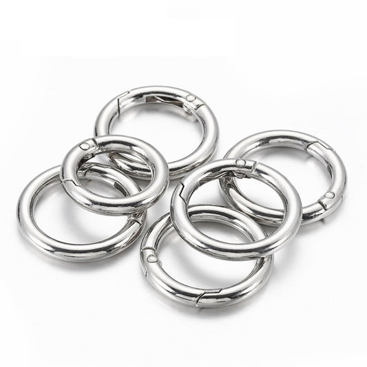 20pcs Zinc Alloy Spring Ring Metal Open Bag Webbing Keychain, Specification: Inch 2 Silver by buy2fix