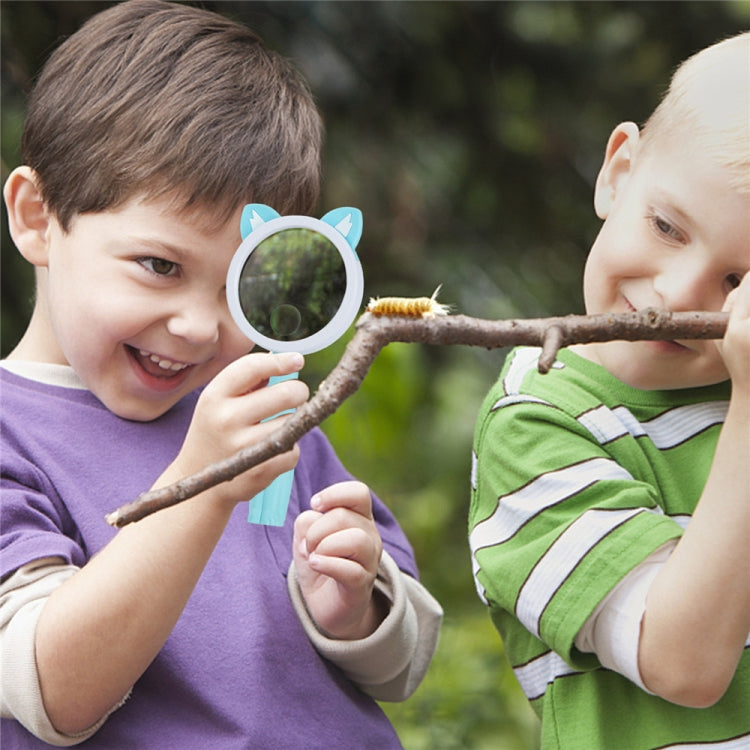 2275 5X/10X Cartoon Animal Handheld Children Science Experiment Magnifying Glass(Pink Rabbit) by buy2fix