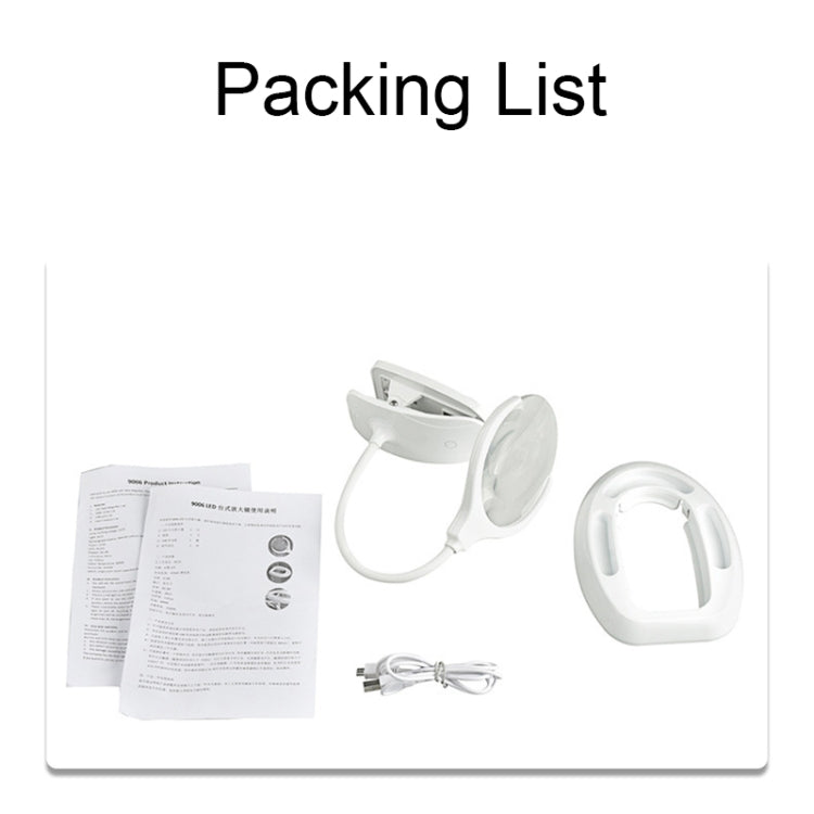 TS-9006 2.25X/5X USB Rechargeable Two-gears Brightness LED Light Desk Magnifier by buy2fix