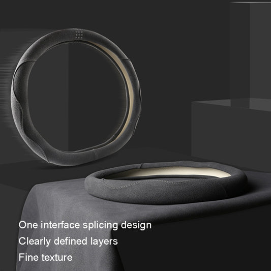 Turned Fur D Type Steering Wheel Cover, Size: 38cm(Gray) by buy2fix