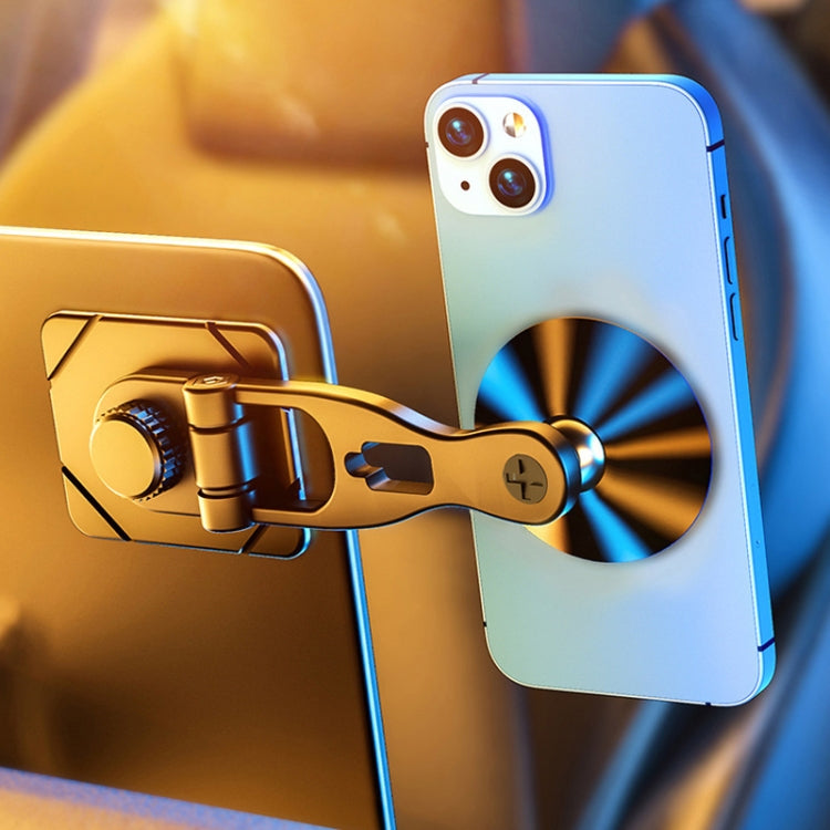 D29 Metal Car Phone Holder Floating Screen Folding Magnetic Phone Holder(Black) by buy2fix