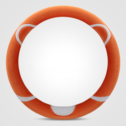 Car Steering Wheel Cartoon Short Fluff Handle Cover, Size: 38cm(Orange Round) by buy2fix