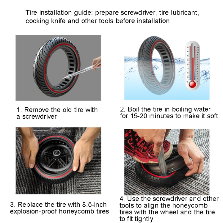 Electric Scooter 8.5 inch Honeycomb Solid Tire For Xiaomi M365/M365 Pro /1S/Pro2/Essential(Blue) by buy2fix