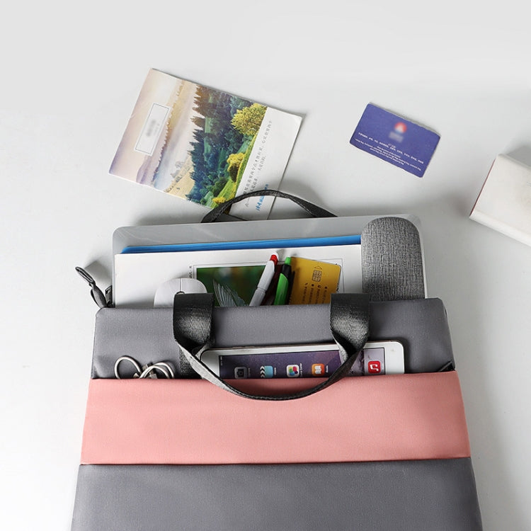 ST05DZ 14.1-15.4 Inch Universal Color Matching Portable Laptop Liner Bag(Pink and Gray) by buy2fix