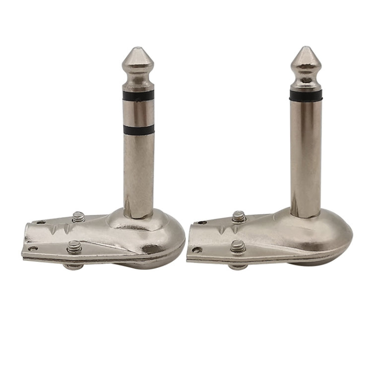 10pcs 6.35mm Right Angle Guitar Plug Audio Microphone Amplifier Connector, Specification: Binaural by buy2fix