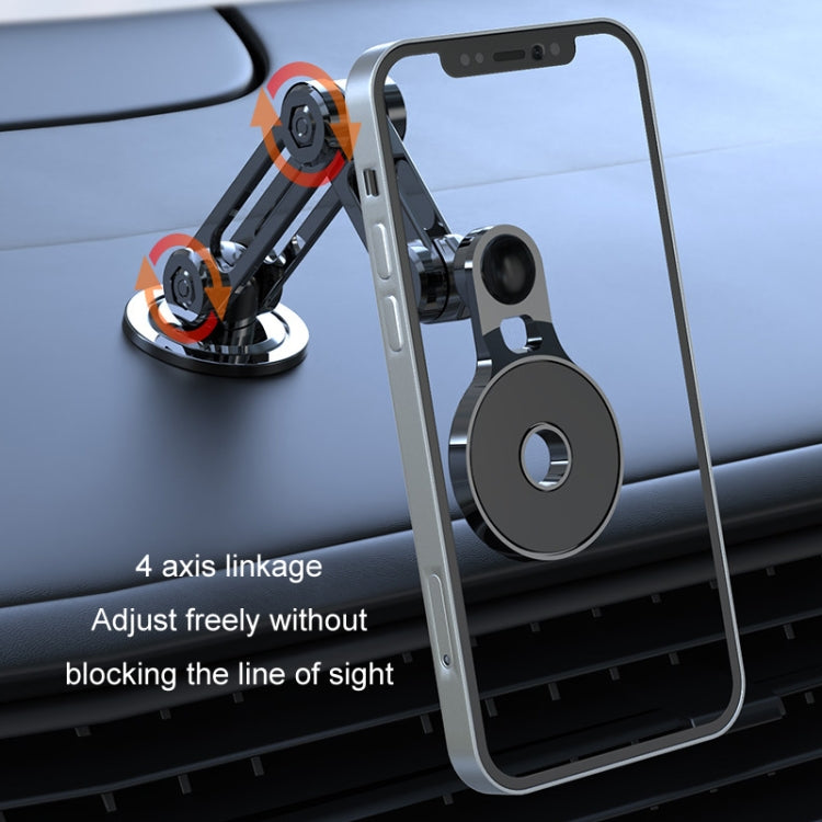 Car Desktop Folding Magnetic Suction Stretch Live Mobile Phone Holder(Black) by buy2fix