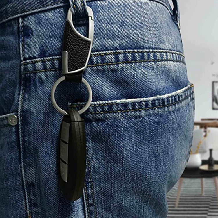3pcs Men Car PU+Metal Keychain Waist Hanging Key Ring(2.3x9cm) by buy2fix