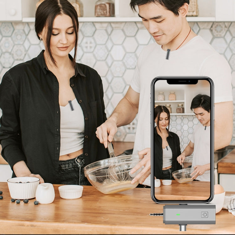 S17 Wireless 3 In 1 Lavalier MIC For Phone SLR Camera Loudspeaker ,Spec: 1 Drag Two Full Black by buy2fix