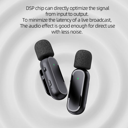 K61 One To One Wireless Lavalier Microphone With Charging Box Noise Reduction Video Record Mic,Spec: Type-C Interface by buy2fix