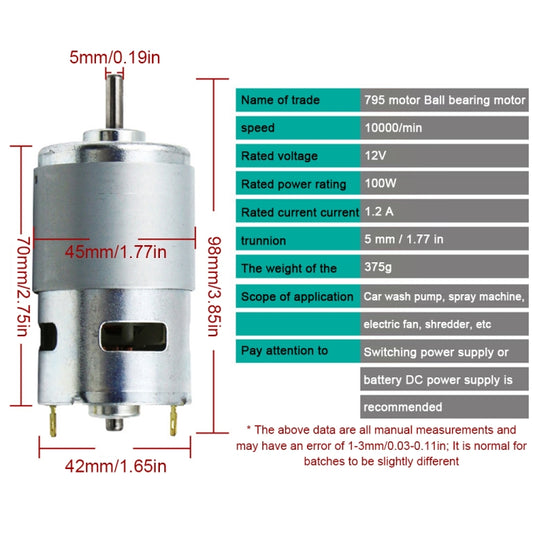 795 Spindle Motor High Speed High Power Large Torque with Ball Bearing by buy2fix